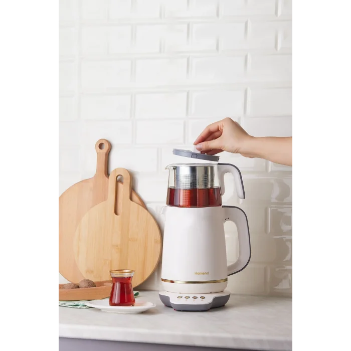 Homend Royaltea 1760h Konuşan Çay Makinesi Krem Gold