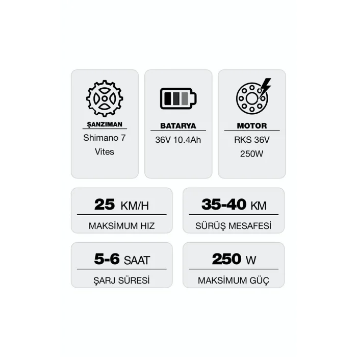 RKS Rs3 Pro X Elektrikli Bisiklet Siyah