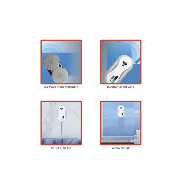 Torima S9 Beyaz Su Püskürtmeli Uzaktan Kumandalı Cam Pencere Temizleme Robotu