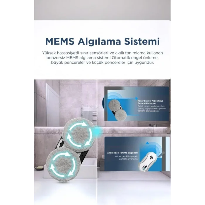 Torima S9 Beyaz Su Püskürtmeli Uzaktan Kumandalı Cam Pencere Temizleme Robotu