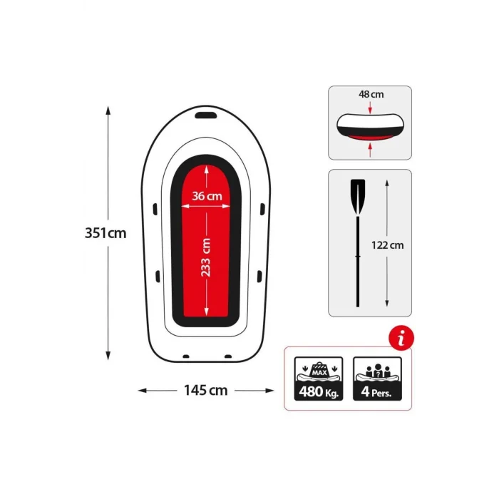 İntex Seahawk 4 Kişilik Şişme Bot 68351