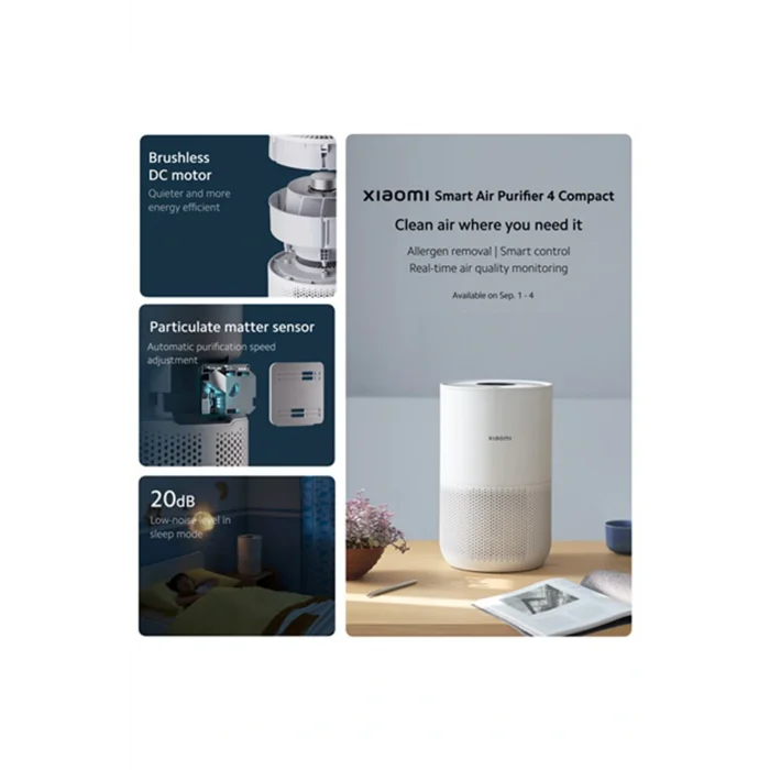 Xiaomi Smart Air Purifier 4 Compact Akıllı Hava Temizleyici(Xiaomi Türkiye Garantili)