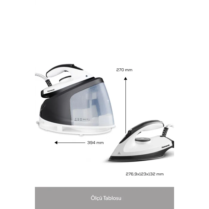 Homend Steamwork 1167H Buhar Kazanlı Ütü Siyah Beyaz 2400 W