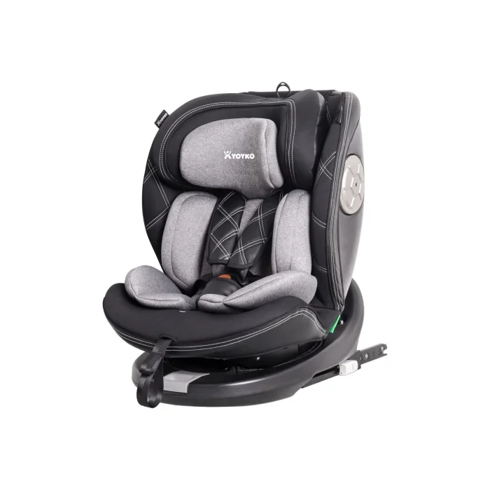 Yoyko Ultimate 360 ° Dönebilir Yatabilir 0-36 Kg Deri Oto Koltuğu Isofıx/sıp/latch Gri