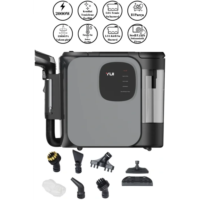 Yui X300 Pro Max 2000 W Buharlı Halı ve Koltuk Yıkama Makinesi-Buharlı Temizlik Makinesi