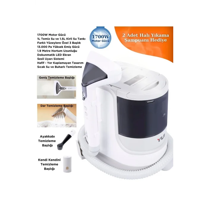 Yui Xv12 Pro Max 1700 W Buharlı Koltuk Ve Halı Yıkama Makinesi -buharlı Temizlik Makinesi