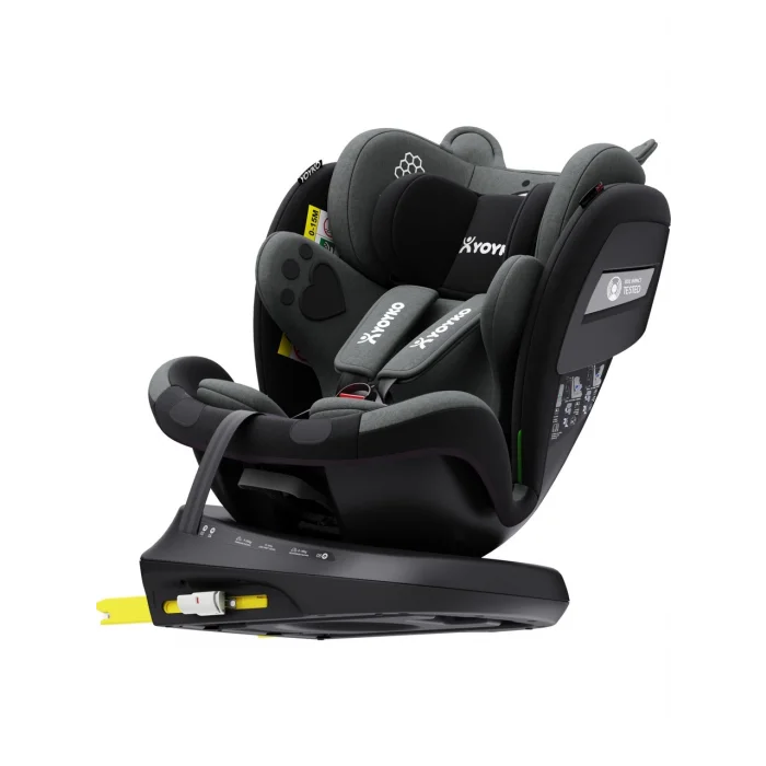 Yoyko Bear 360 Derece Dönebilir Yatabilir 0-36 Kg Isofixli Oto Koltuğu Gri