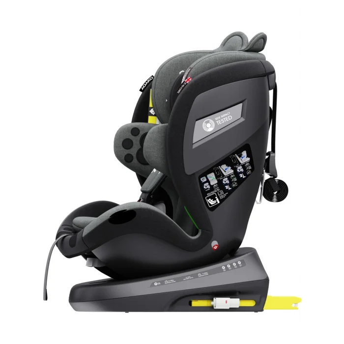 Yoyko Bear 360 Derece Dönebilir Yatabilir 0-36 Kg Isofixli Oto Koltuğu Gri