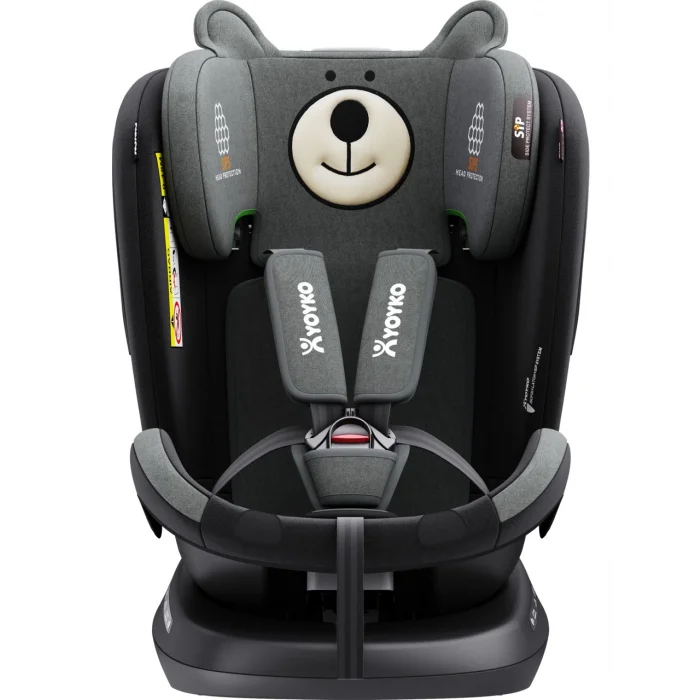 Yoyko Bear 360 Derece Dönebilir Yatabilir 0-36 Kg Isofixli Oto Koltuğu Gri