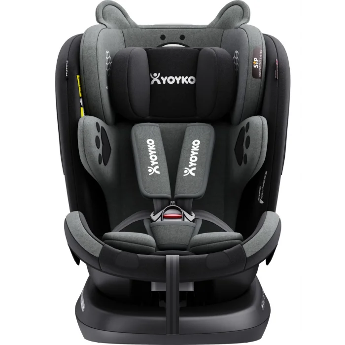 Yoyko Bear 360 Derece Dönebilir Yatabilir 0-36 Kg Isofixli Oto Koltuğu Gri