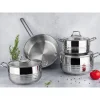 Lines Oscar 7 Parça Çelik Tencere Seti Metal Kulp