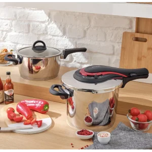 Emsan Up-line Kırmızı 4+6 Lt Klasik Paslanmaz Çelik Düdüklü Tencere Seti