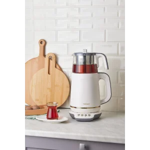 Homend Royaltea 1760h Konuşan Çay Makinesi Krem Gold