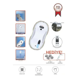 Torima S9 Beyaz Su Püskürtmeli Uzaktan Kumandalı Cam Pencere Temizleme Robotu