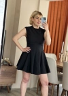 Siyah Çan Mini Elbise