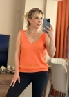 Turuncu Merserize Bluz