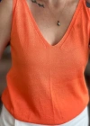 Turuncu Merserize Bluz