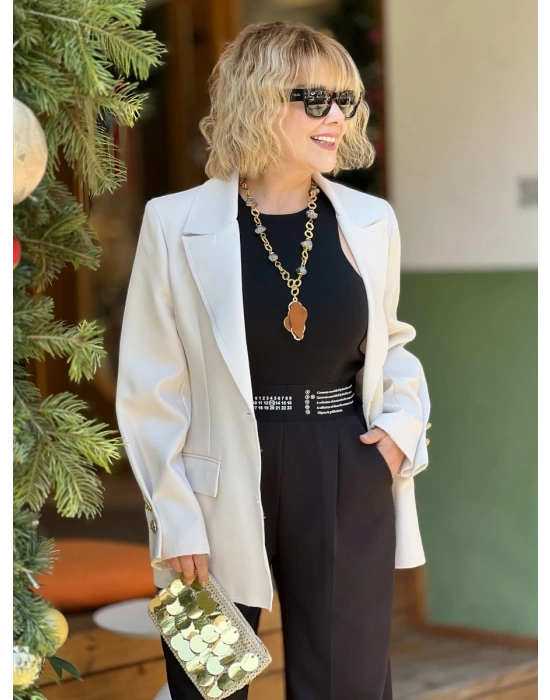 Gold Düğmeli Blazer