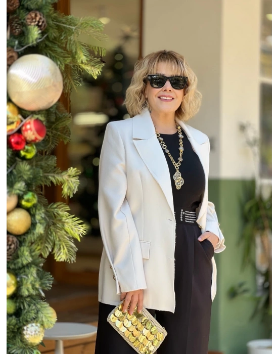 Gold Düğmeli Blazer