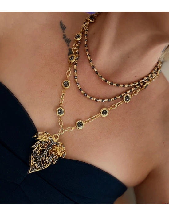 Markazit Yaprak Kolye