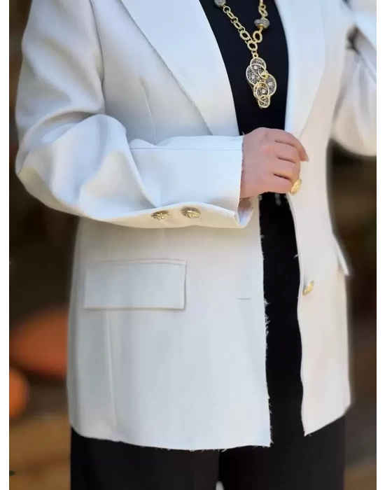 Gold Düğmeli Blazer