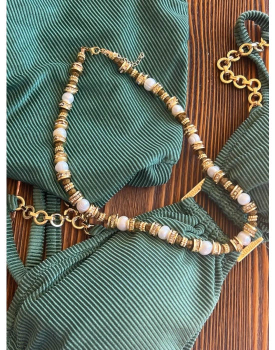 Barok İnci & Altın Detaylı El Yapımı Kolye