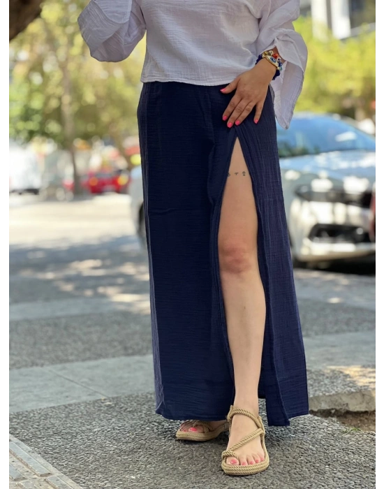 Bohem Müslin Etek - Lacivert