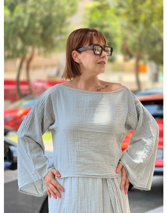 Bohem Salaş Pamuk- Bebe Mavi