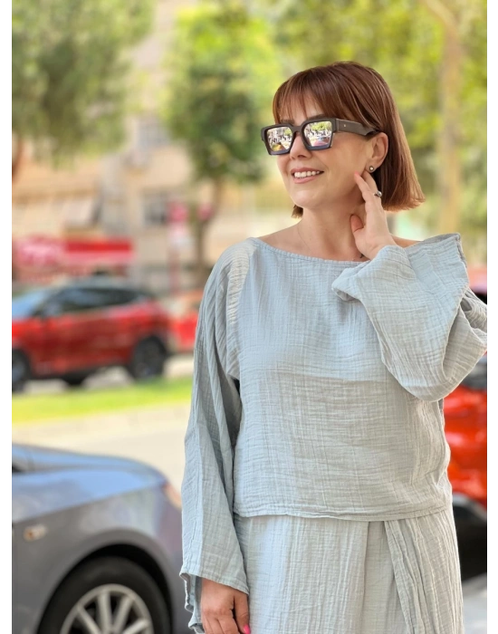 Bohem Salaş Pamuk- Bebe Mavi