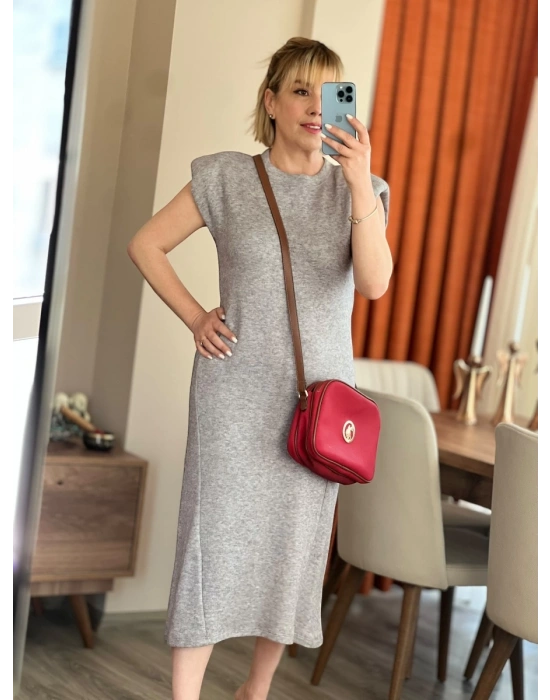 Gri Triko Elbise