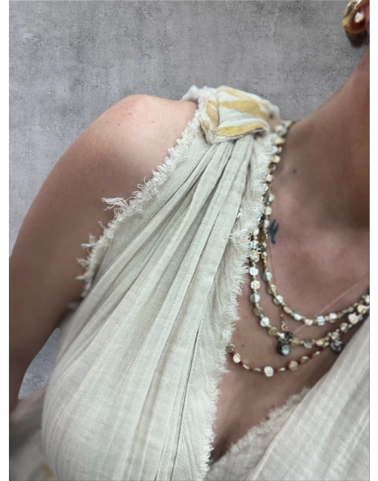 Helen Pamuk Elbise – Bej