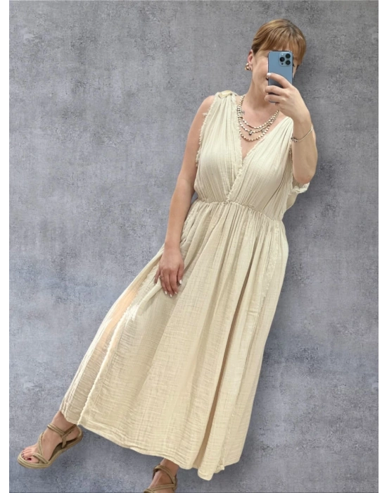 Helen Pamuk Elbise – Bej