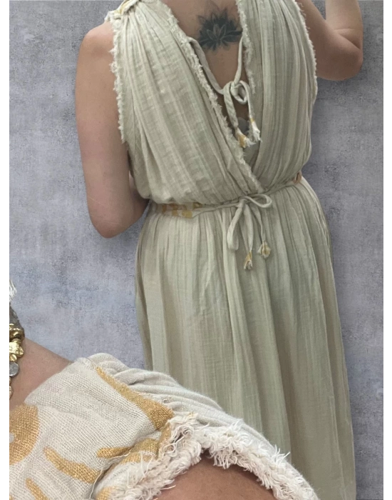 Helen Pamuk Elbise – Bej