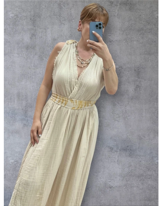 Helen Pamuk Elbise – Bej