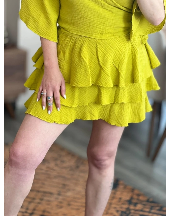Limon Müslin Kumaş Etek