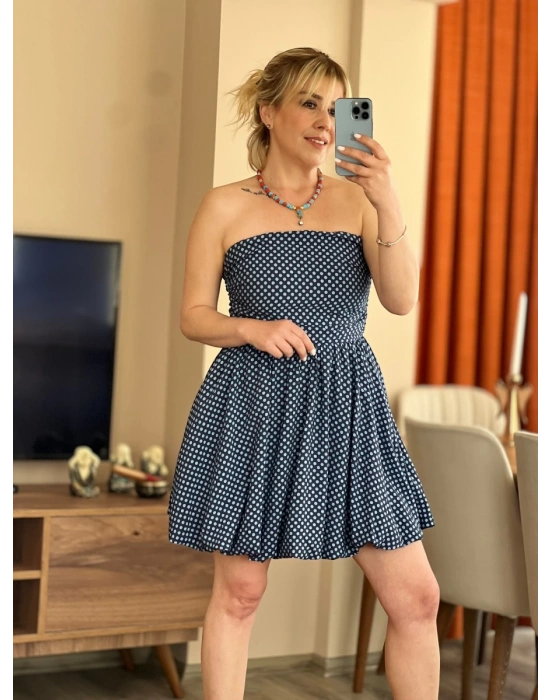 Puantiyeli Balon Elbise