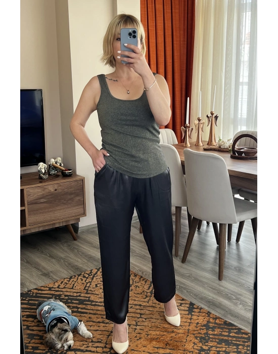 Saten Antrasit Pantolon