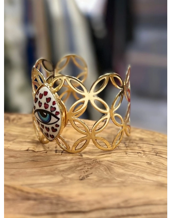 Seramik Göz Kelepçe Bileklik