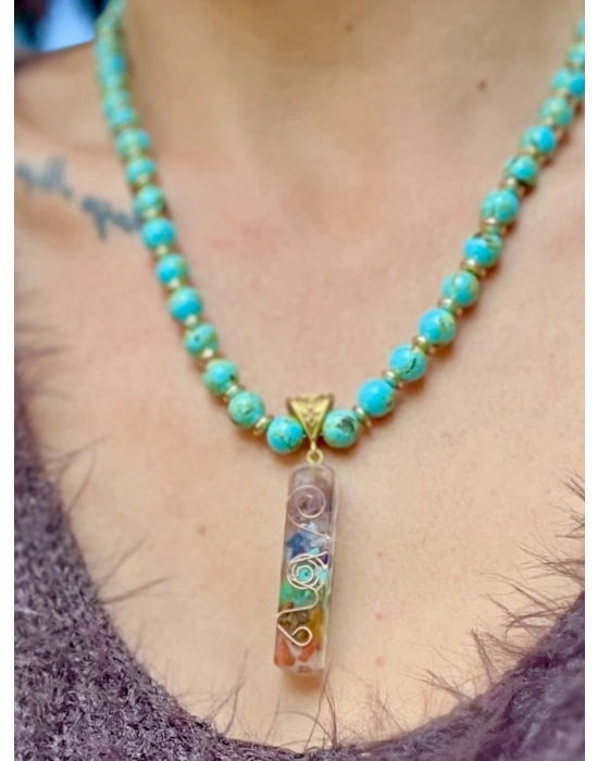 Turkuaz Aura Kolye