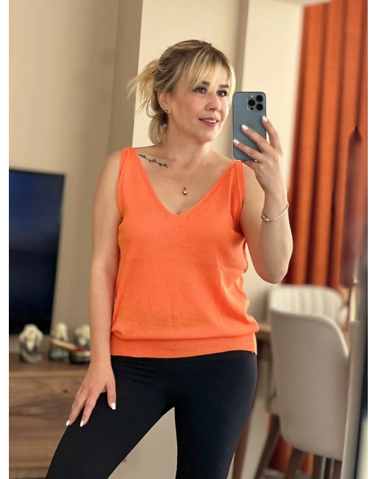 Turuncu Merserize Bluz