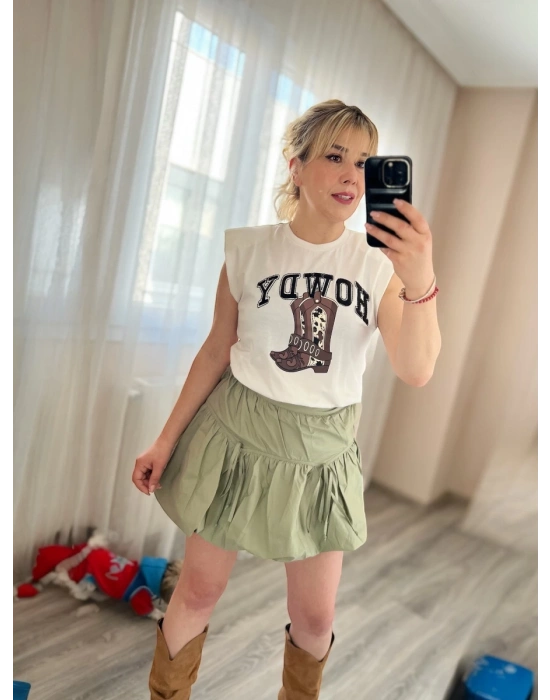 Yeşil Mini Balon Etek