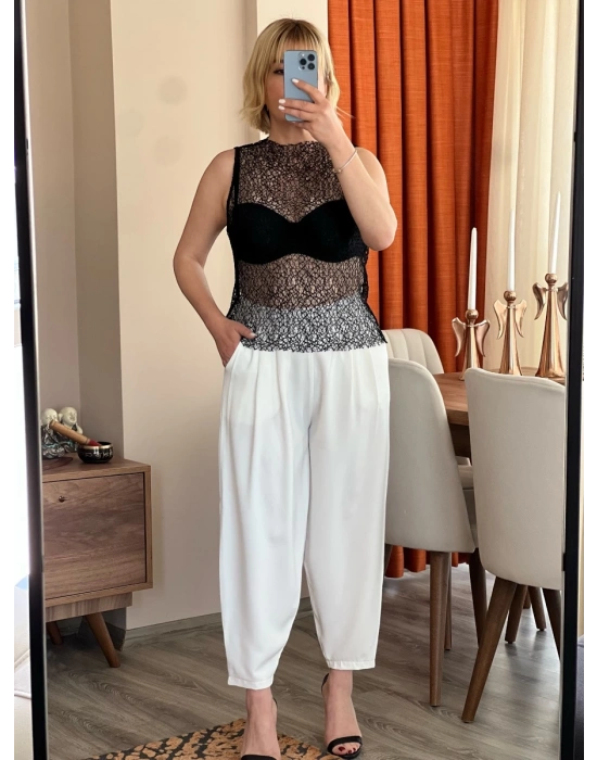 Zr Beyaz Balon Pantolon