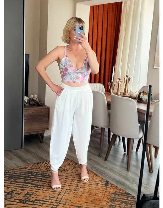 Zr Beyaz Balon Pantolon