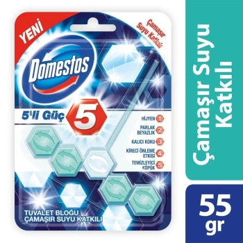 Domestos Klozet Blokları Çamaşır Suyu Katkılı 5 li