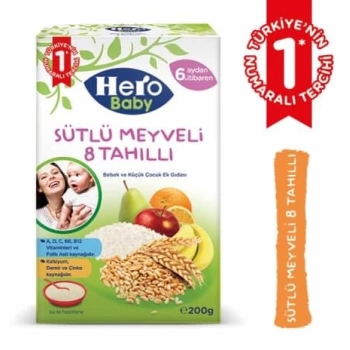 Hero Baby Süt Tahıl Meyve Kaşık Mama 200 gr
