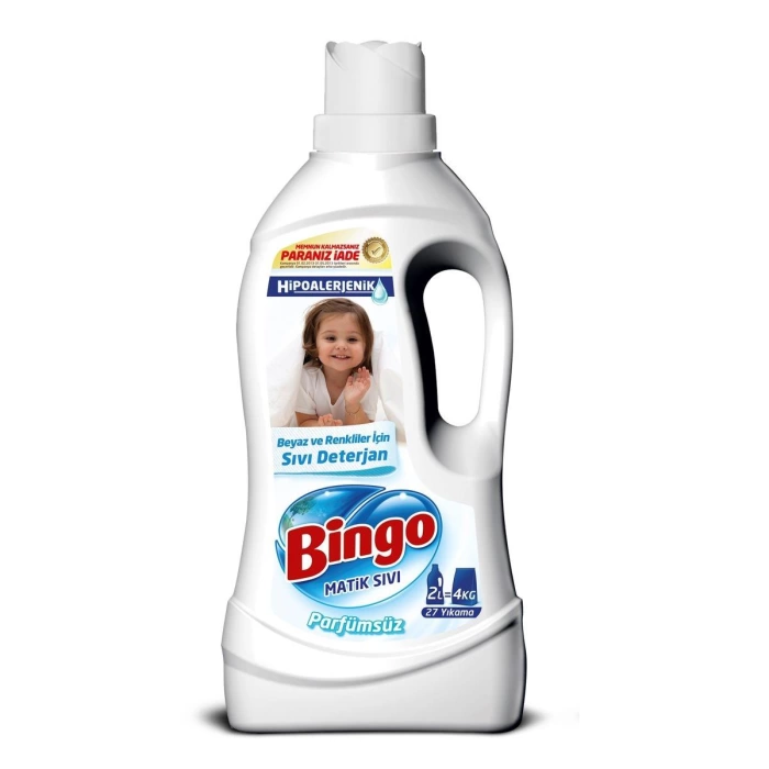 Bingo Çamaşır Deterjanı Sıvı Parfümsüz 975 ml