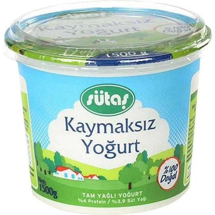 Sütaş Yoğurt Kaymaksız 1500 gr