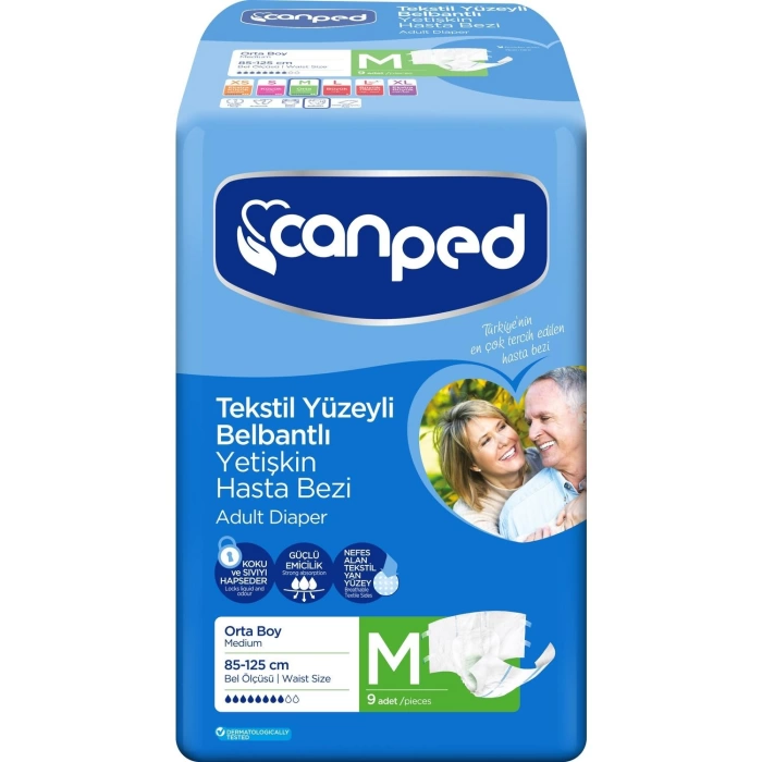 Canped Tekstil Yüzeyli Belbantlı Orta Boy 9 lu