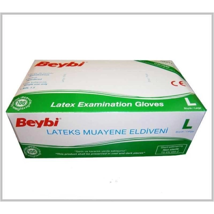 Beybi Lateks Pudralı Eldiven Büyük Boy 100 lü