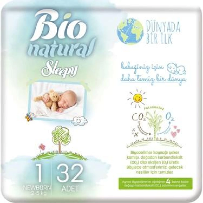 Sleepy Bebek Bezi Bio Natural 32 li 1 Beden
